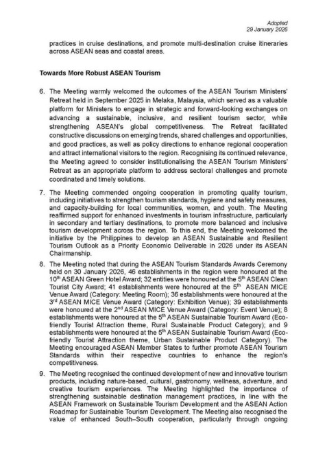 Official Press Release on the Outcomes of the 29th ASEAN Tourism Ministers Meeting!