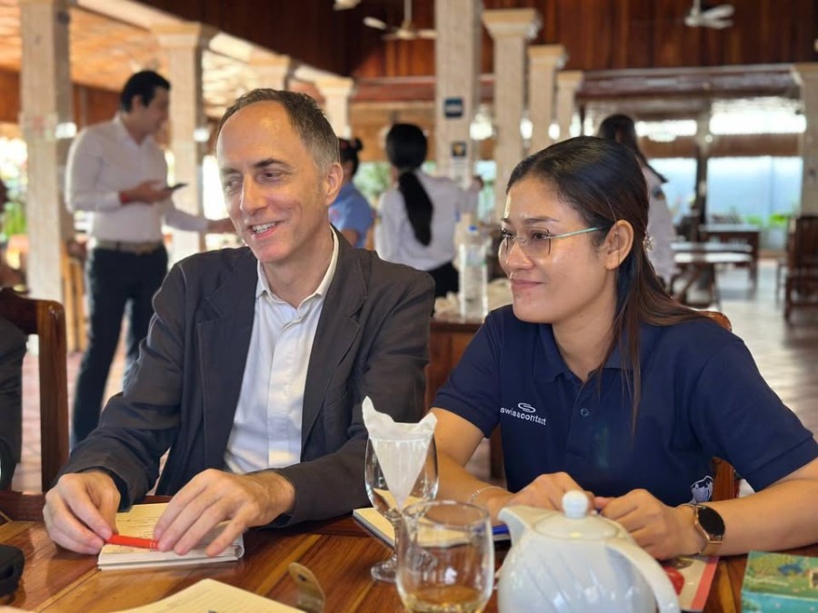Representatives of the Ministry of Tourism, serving as Co-Vice Chair of the Skills Development Programme Advisory Committee, undertake a field mission to implementing partners in Pursat Province.