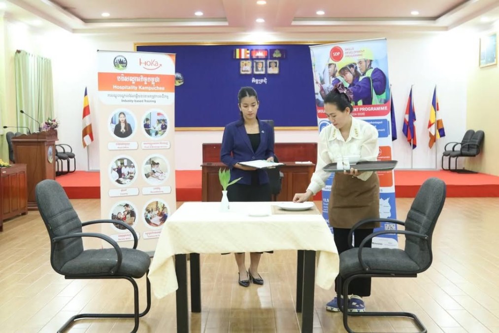 Secretariat Officials of the HoKa Steering Committee Conduct Quality Assurance and Competency Assessment for Hospitality Training in Ratanakiri Province